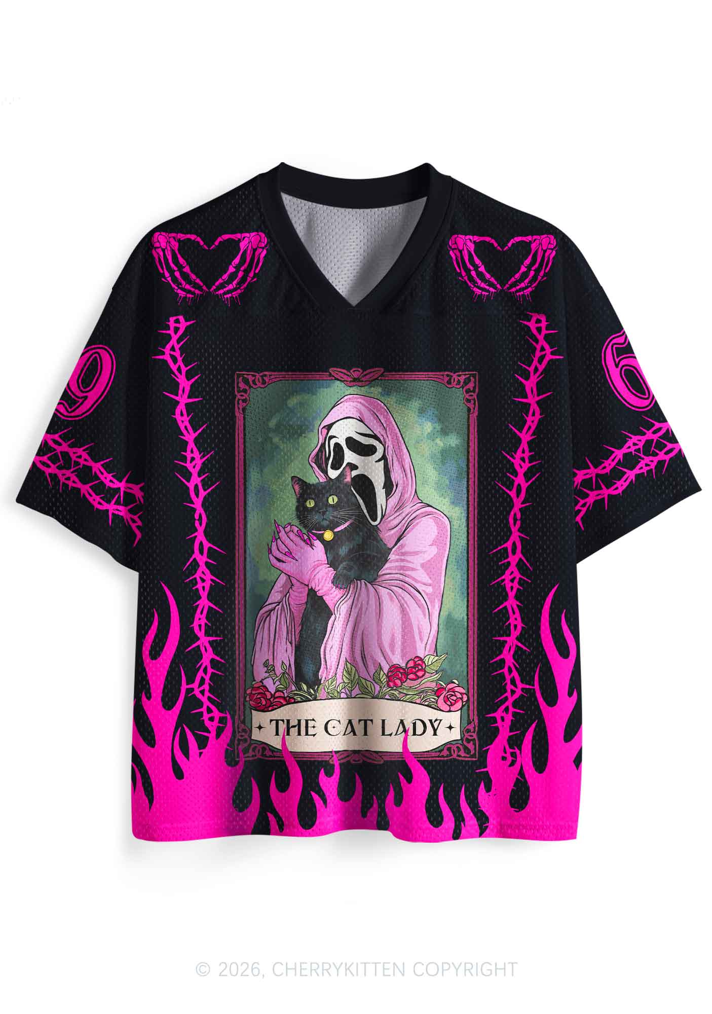 Halloween The Skull Cat Lady Y2K Sport Jersey Shirts Cherrykitten