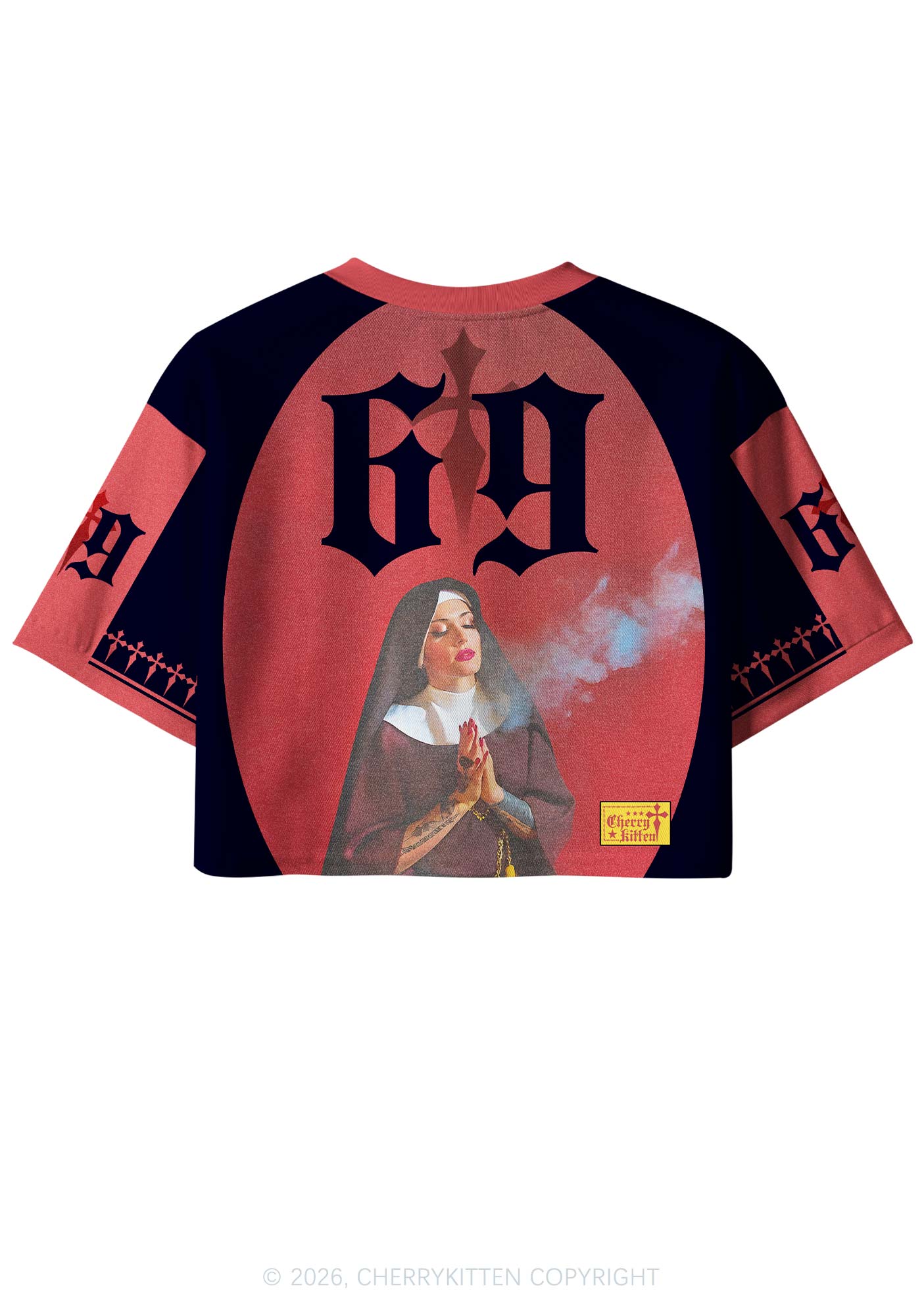 Holy Smokes Y2K Crop Sport Jersey Shirts Cherrykitten