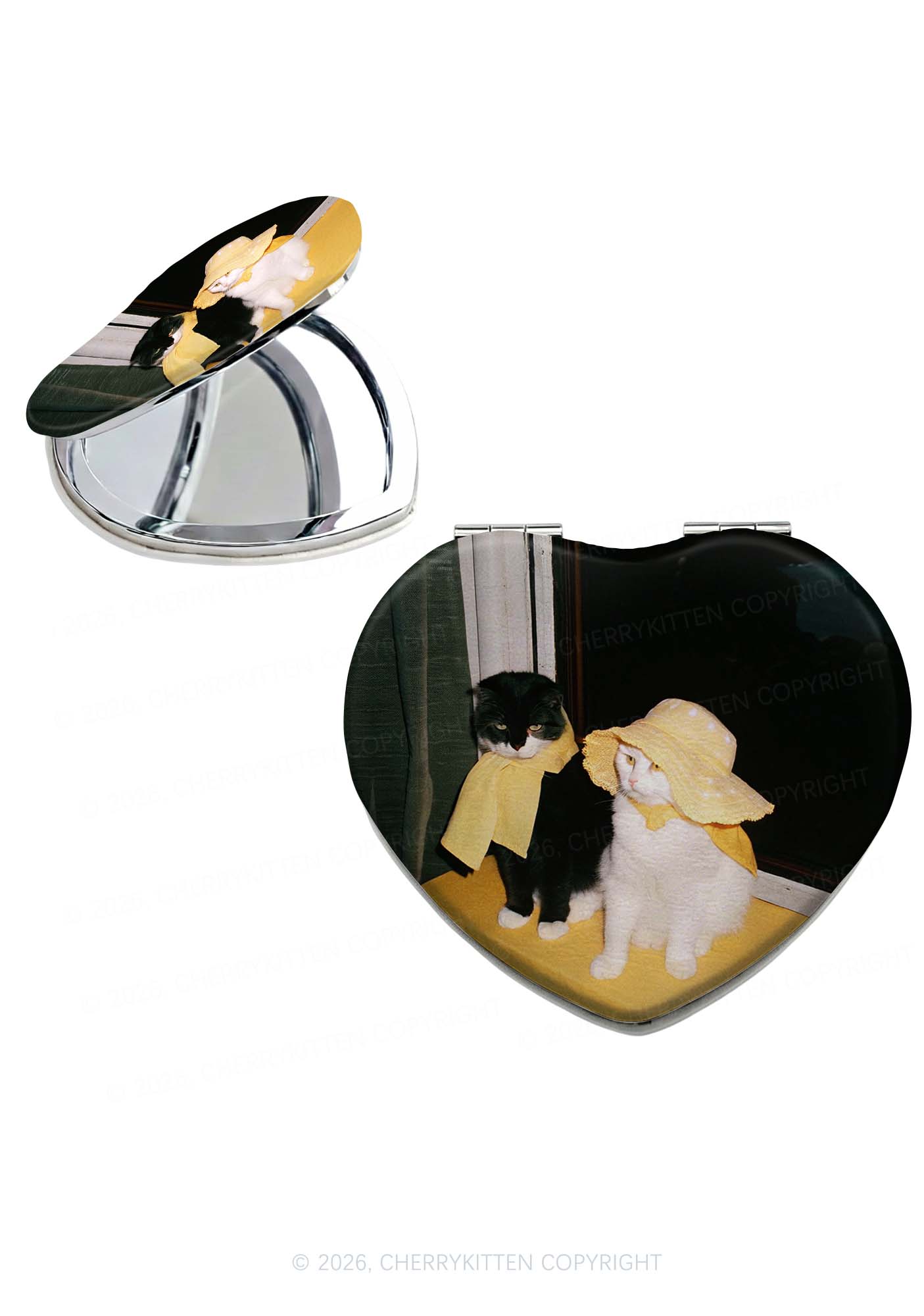 Cats Friend Y2K Folding Makeup Mirror Cherrykitten