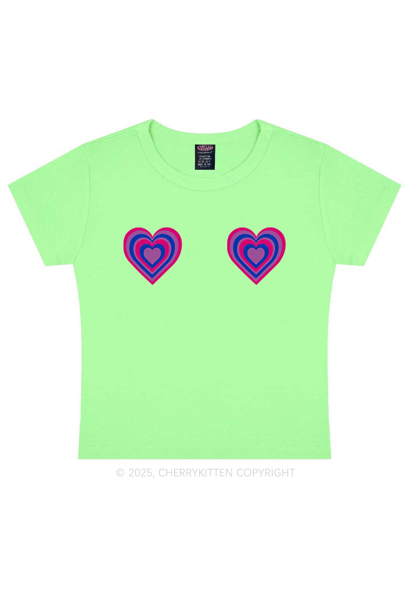 Bisexual Heart Pride Y2K Baby Tee Cherrykitten