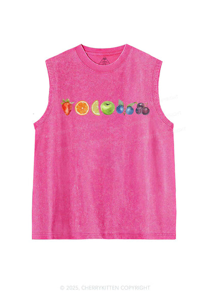 Six Fruity Pride Y2K Washed Muscle Tank Cherrykitten
