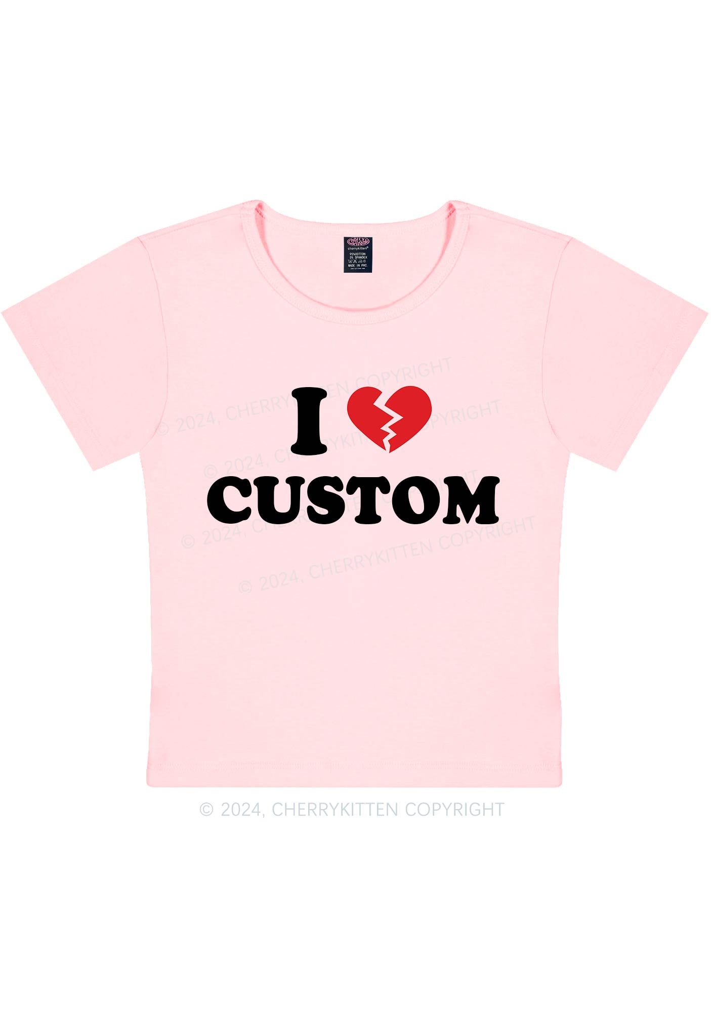 I Hate Personalized Custom Y2K Baby Tee Cherrykitten