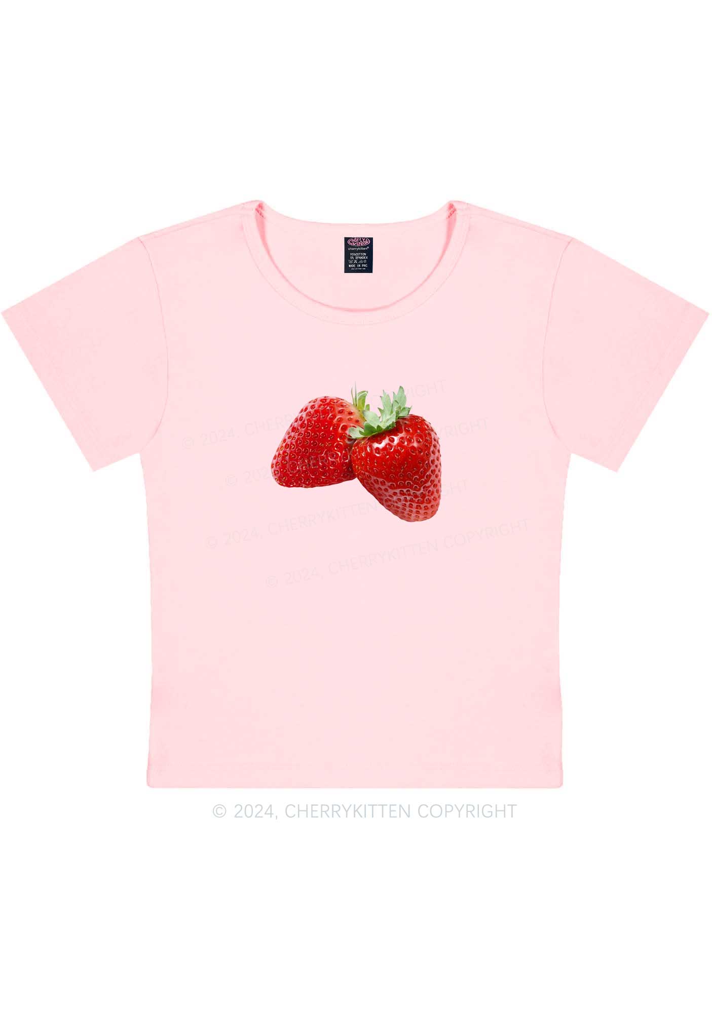 Pretty Strawberry Y2K Baby Tee Cherrykitten