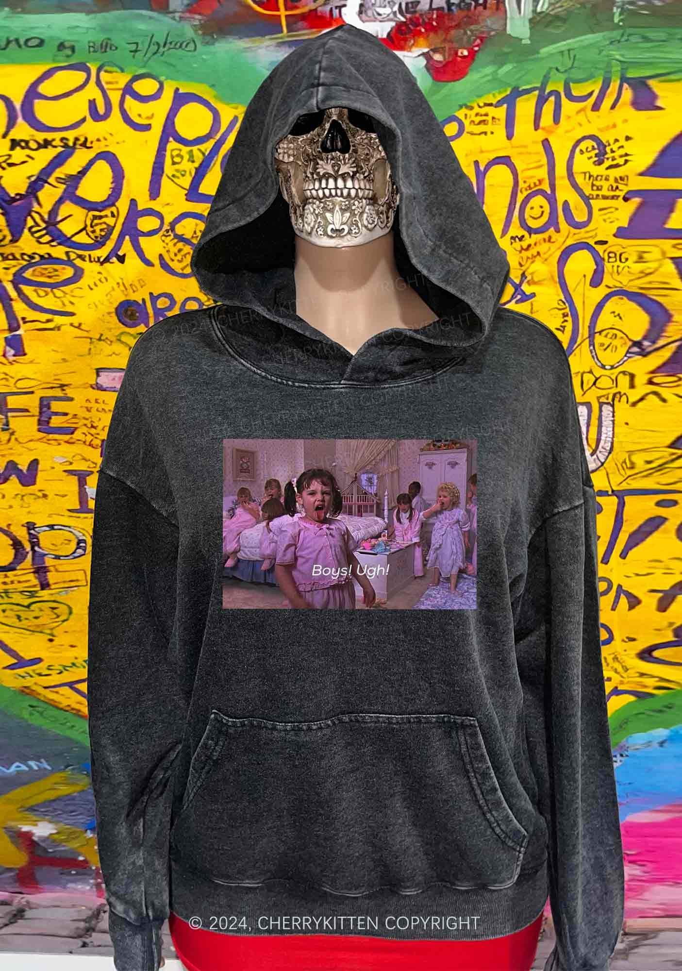 Boys Ugh Y2K Washed Hoodie Cherrykitten