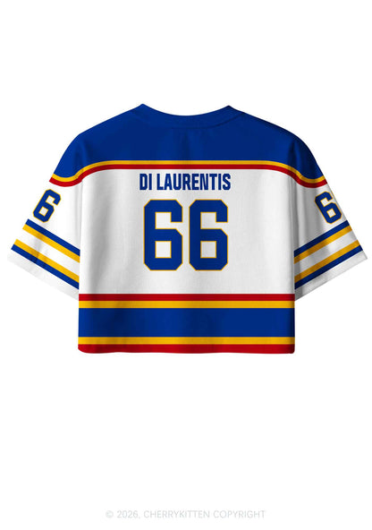 Retro White Hockey Team DL Y2K Crop Sport Jersey Shirts Cherrykitten