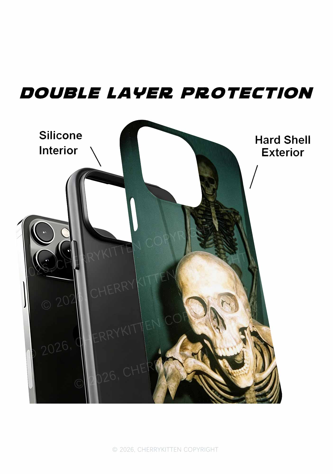 Halloween Double Skeleton Selfie Y2K Phone Case Cherrykitten