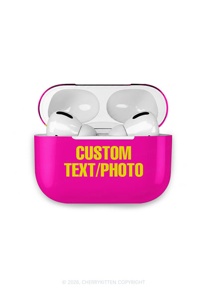 Custom Personalized Text Y2K Earphone Case Cherrykitten