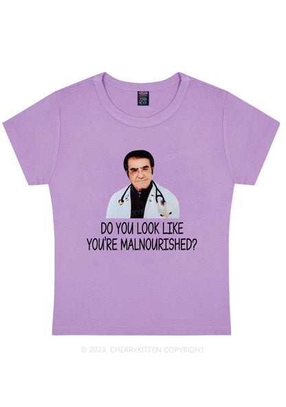 Curvy You're Malnourished Y2K Baby Tee Cherrykitten