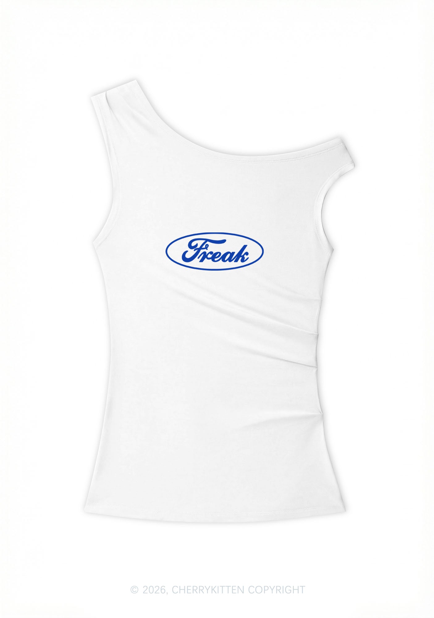 Oval Freak Y2K Off Shoulder Tank Top Cherrykitten