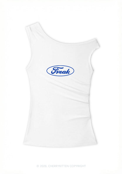 Oval Freak Y2K Off Shoulder Tank Top Cherrykitten