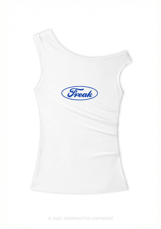 Oval Freak Y2K Off Shoulder Tank Top Cherrykitten