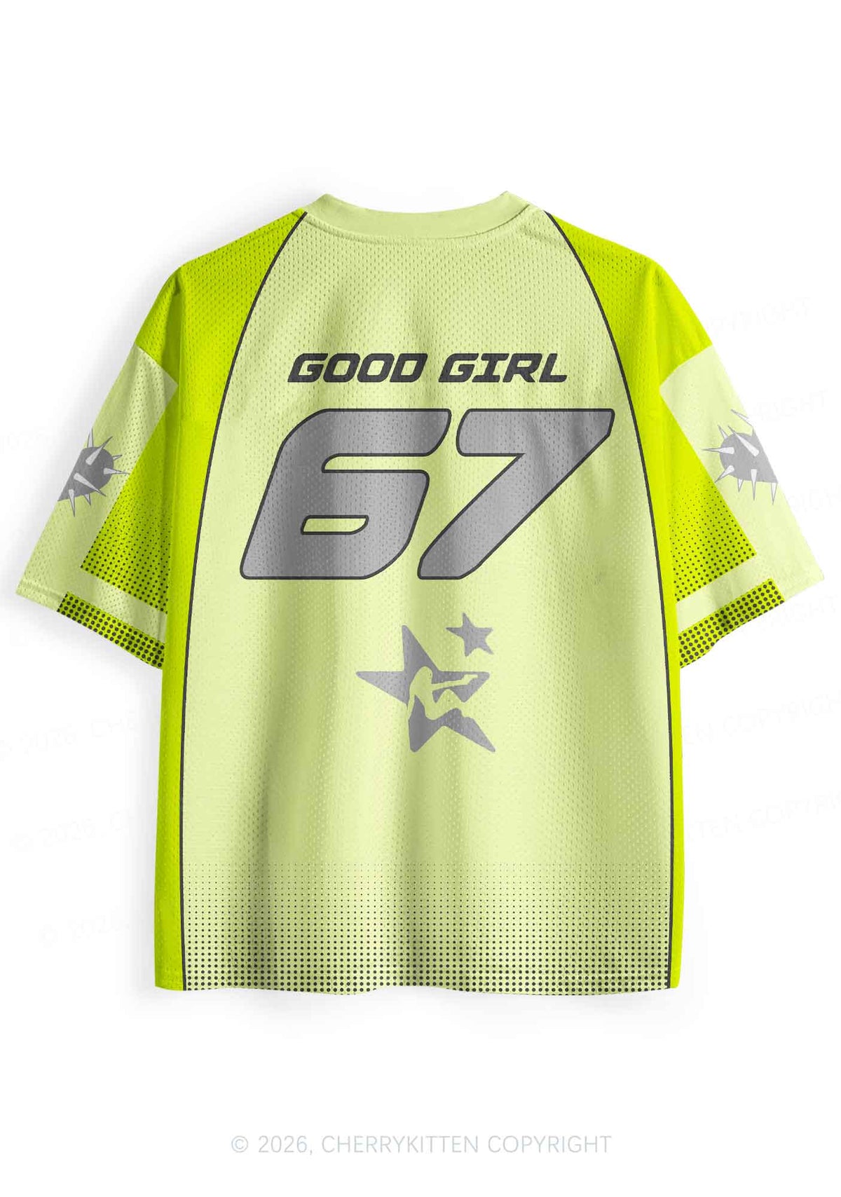 Lime Green Good Girl Y2K Sport Jersey Shirts Cherrykitten