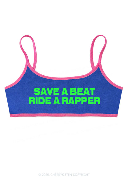 Save A Beat Ride A Rapper Y2K Super Crop Cami Cherrykitten