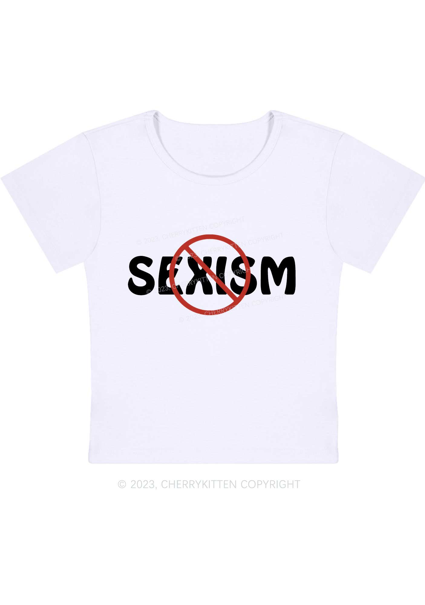 Curvy Stop Sexism Baby Tee Cherrykitten