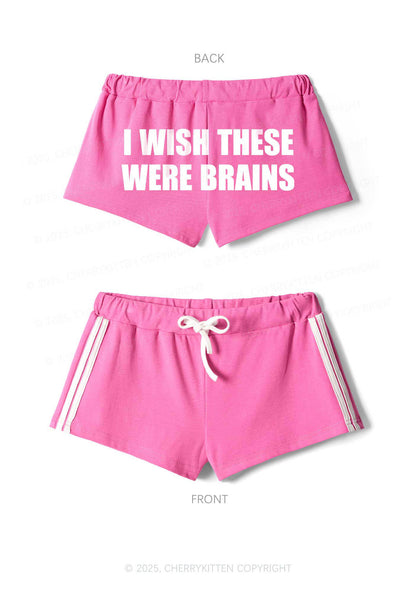 Wish These Were Brains Y2K Drawstring Mini Shorts Cherrykitten