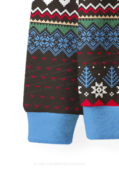Feral Y2K Christmas Cardigan Knit Sweatshirt Cherrykitten