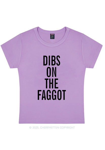 Dibs On The Faggot Pride Y2K Baby Tee Cherrykitten