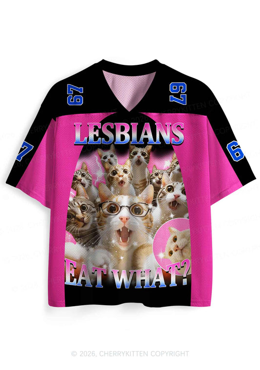Lesbians Eat What Cat Pride Y2K Sport Jersey Shirts Cherrykitten