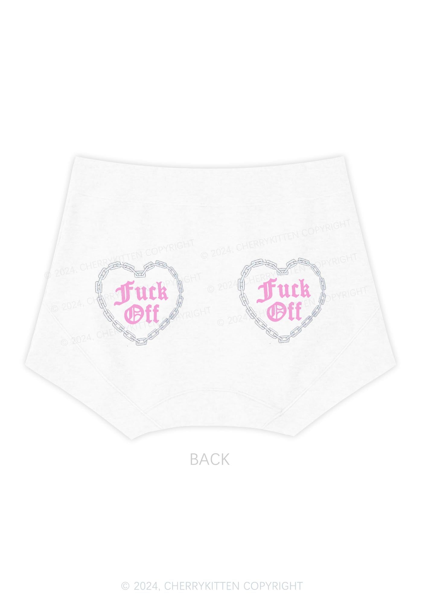 Fxxk Off Y2K Mid Rise Waist Boyshort Cherrykitten