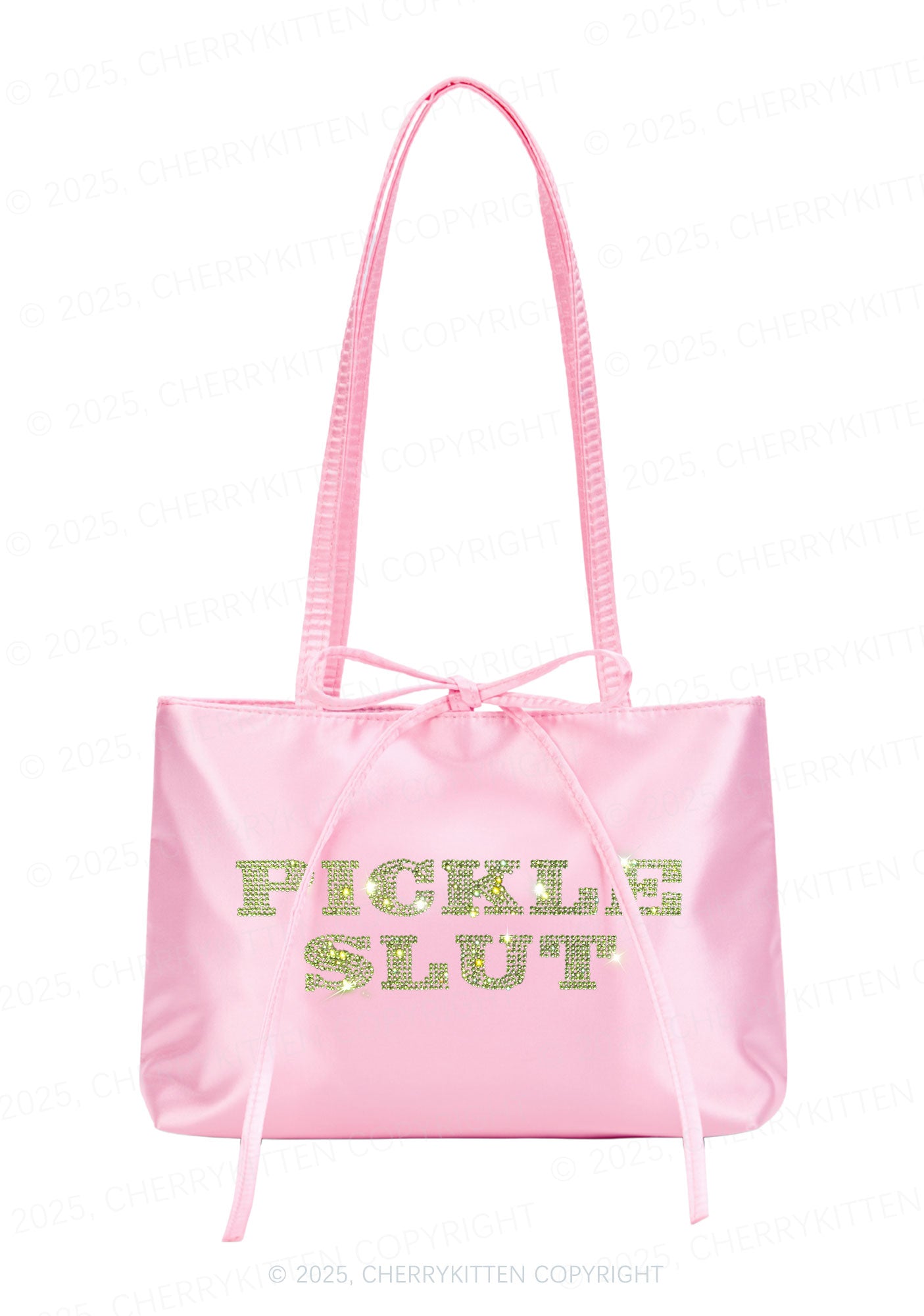 Rhinestone Pickle Slxt Y2K Satin Bags Cherrykitten