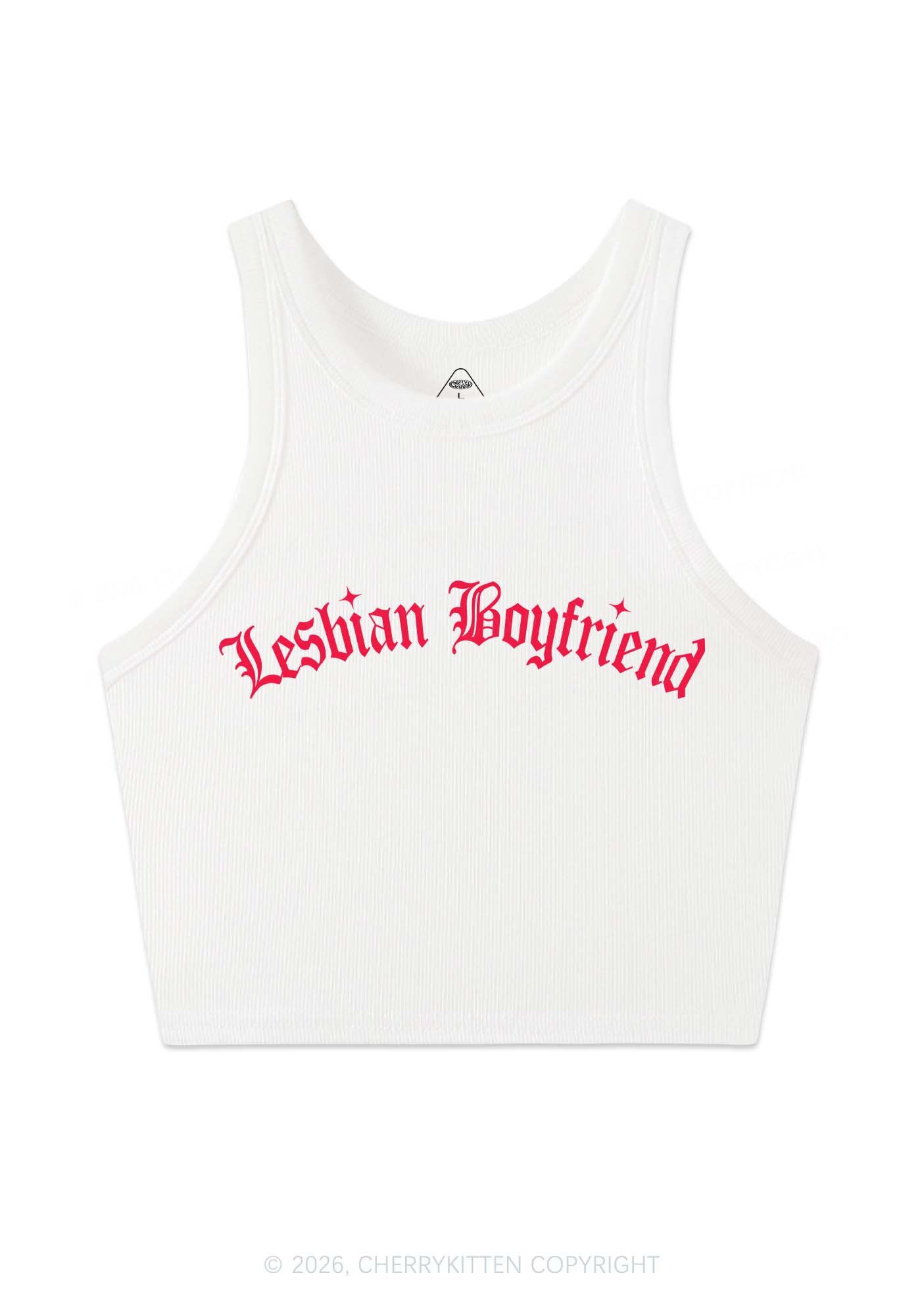 Lesbian Boyfriend Pride Y2K Crop Tank Top Cherrykitten