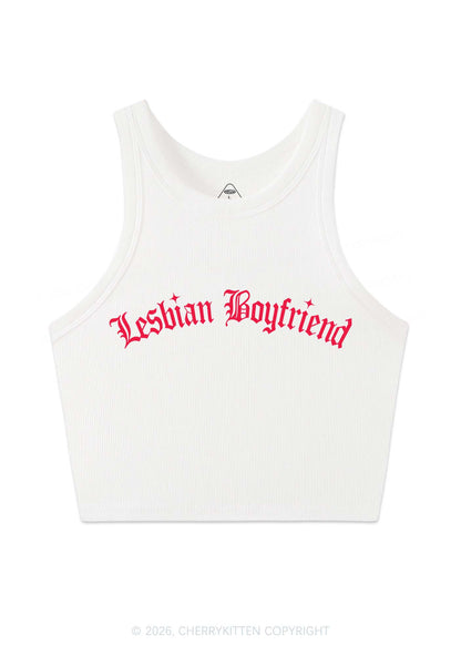 Lesbian Boyfriend Pride Y2K Crop Tank Top Cherrykitten