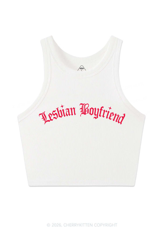 Lesbian Boyfriend Pride Y2K Crop Tank Top Cherrykitten