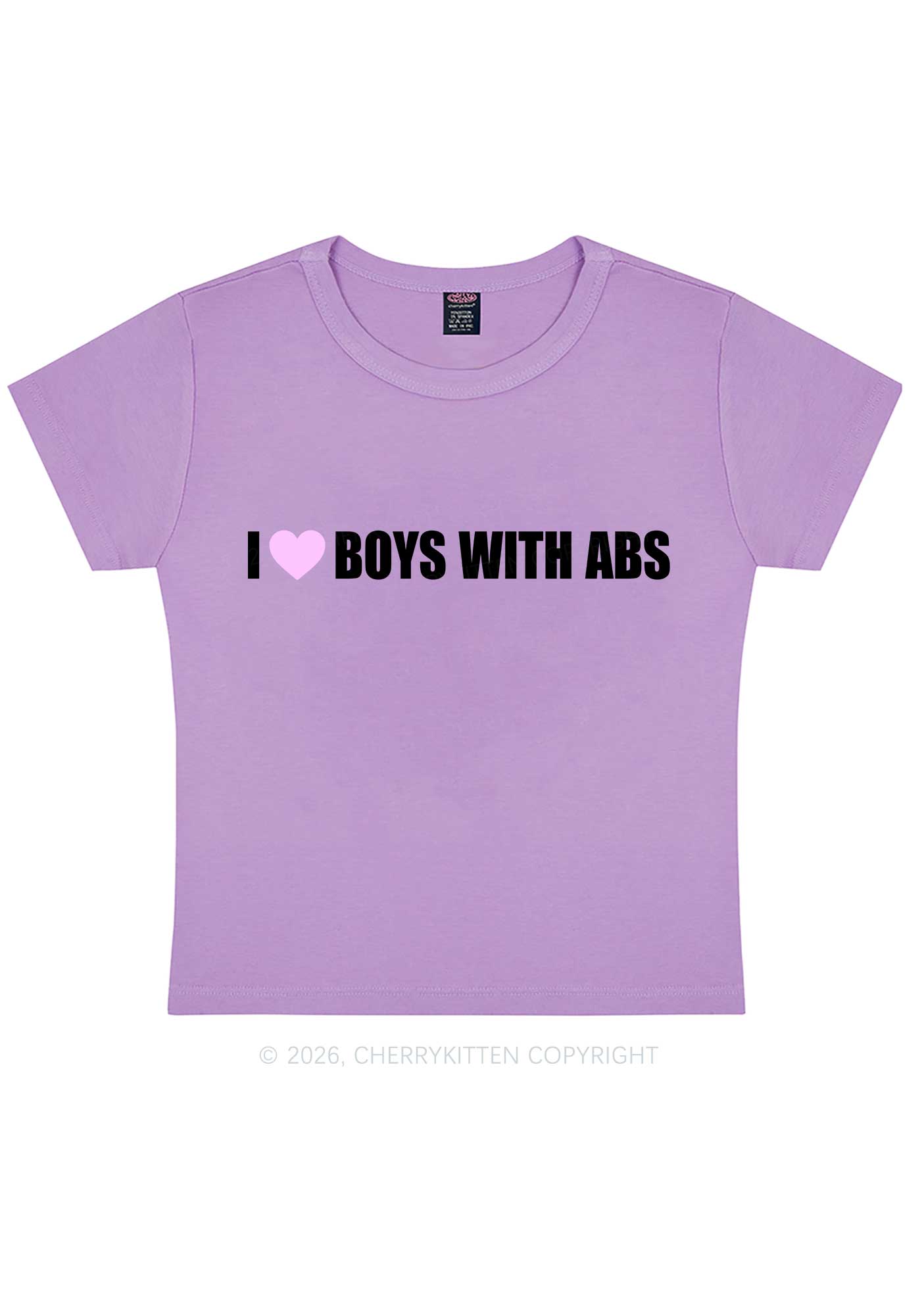 I Love Boys With ABS Y2K Baby Tee Cherrykitten