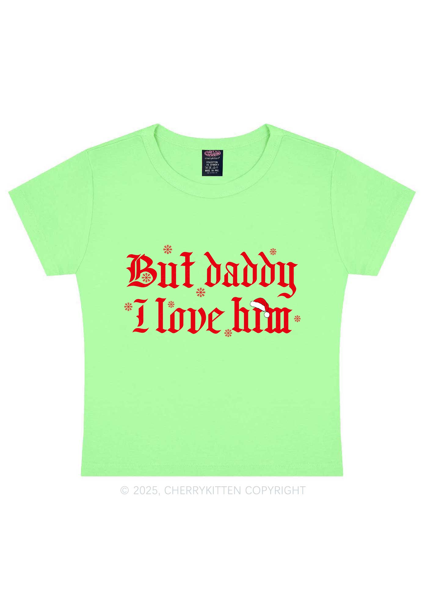 Christmas Daddy I Love Him Y2K Baby Tee Cherrykitten