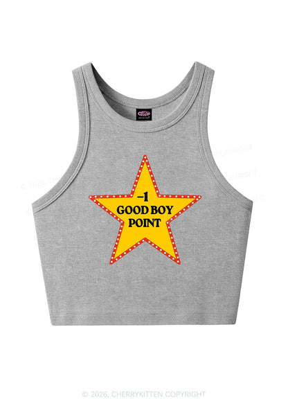 Minus One Good Boy Point Y2K Crop Tank Top Cherrykitten