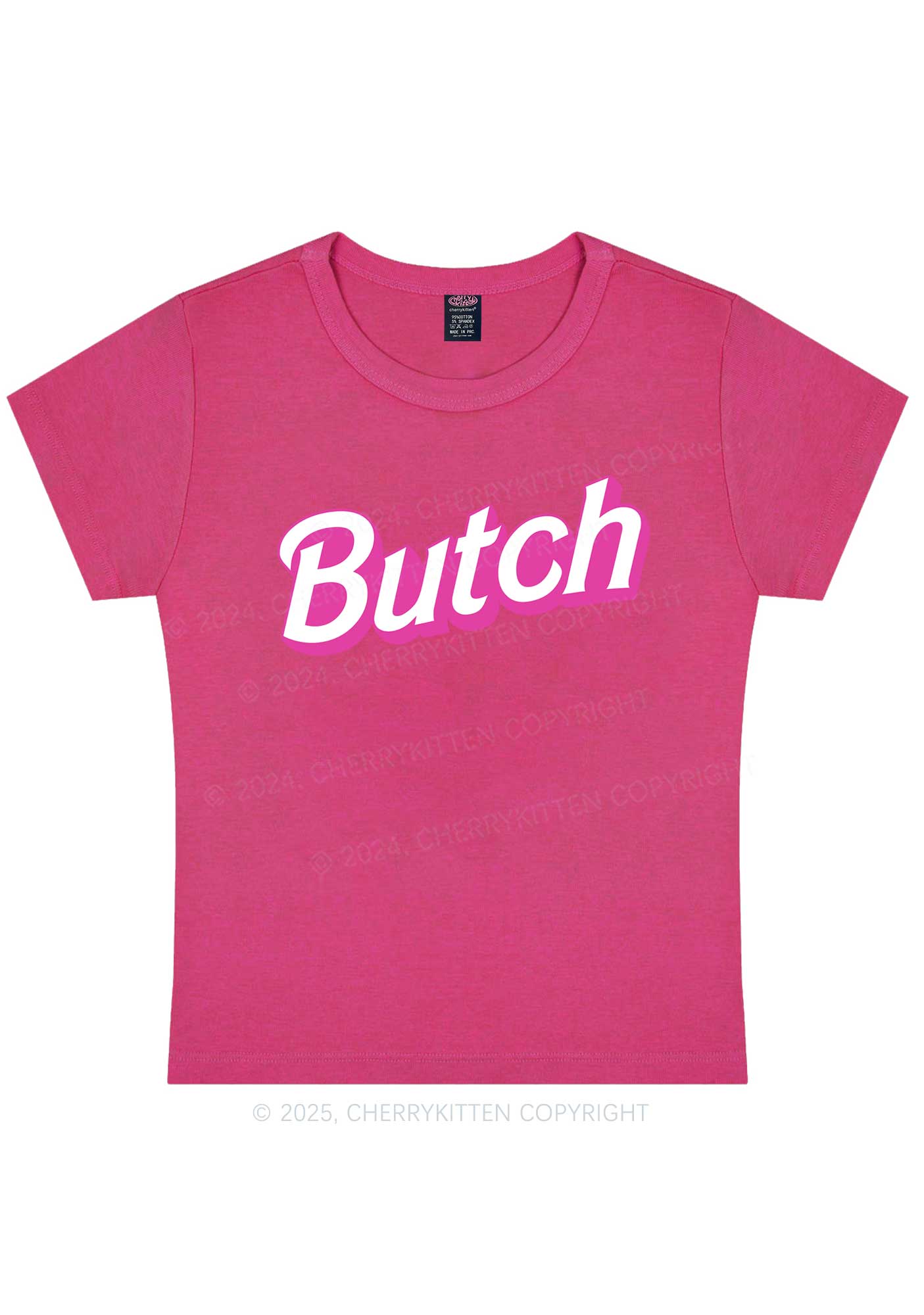 Pink Butch Y2K Baby Tee Cherrykitten