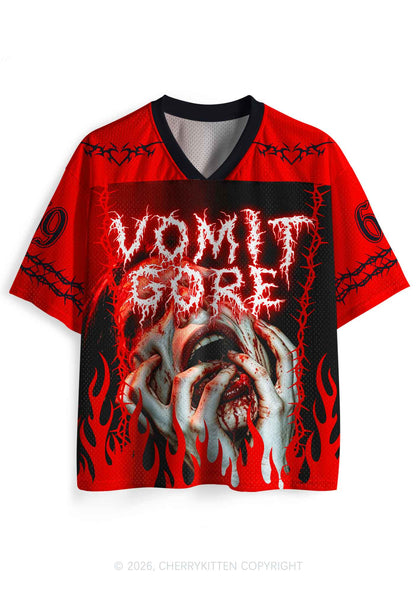 Halloween Vomit Gore Y2K Sport Jersey Shirts Cherrykitten