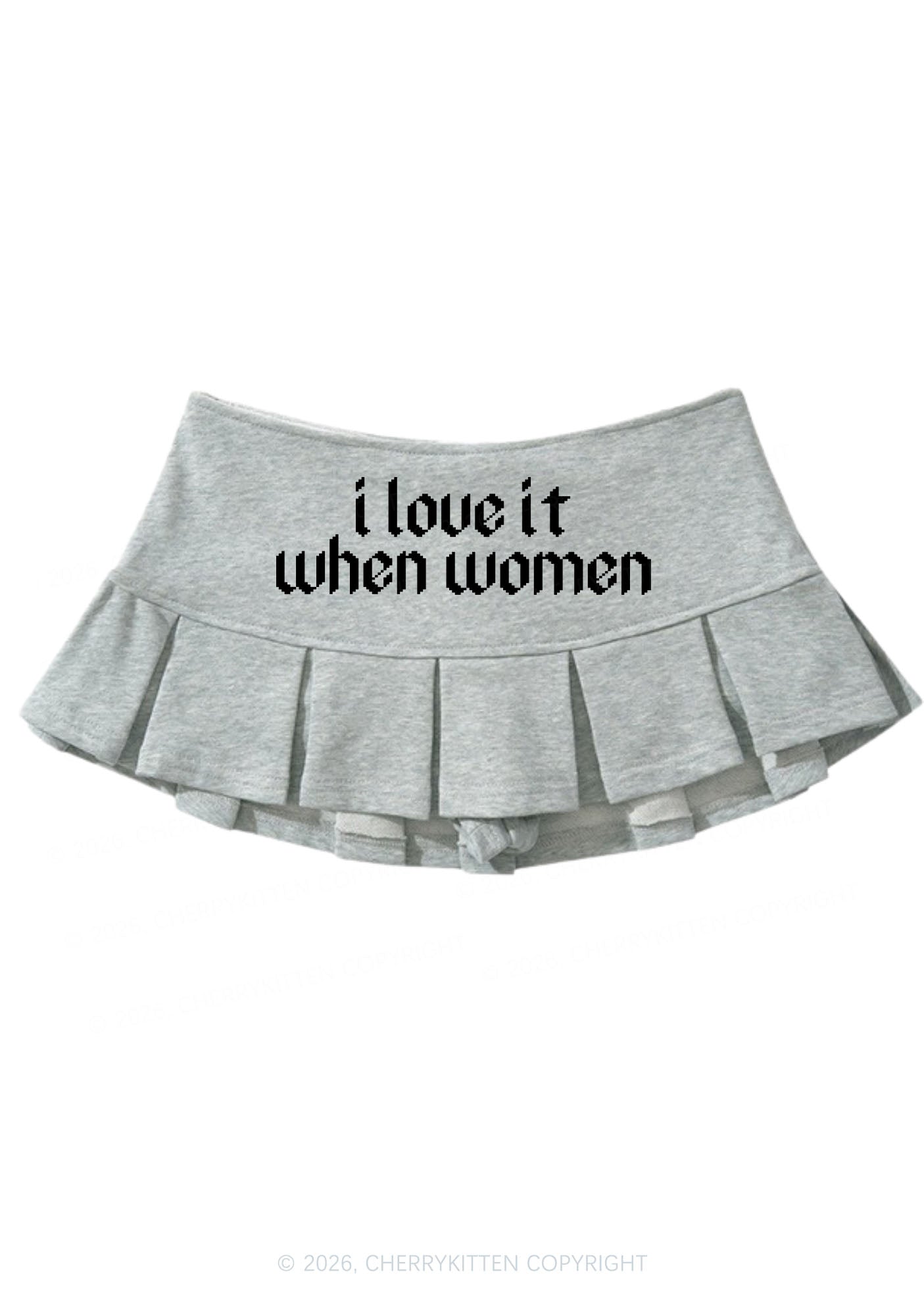 I Love It When Women Pride Y2K Mini Pleated Skirts Cherrykitten