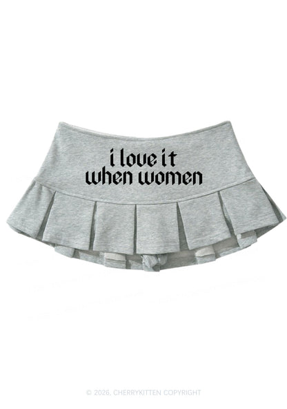 I Love It When Women Pride Y2K Mini Pleated Skirts Cherrykitten