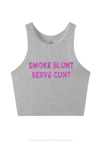 Glitter Smoke Blunt Y2K Crop Tank Top Cherrykitten