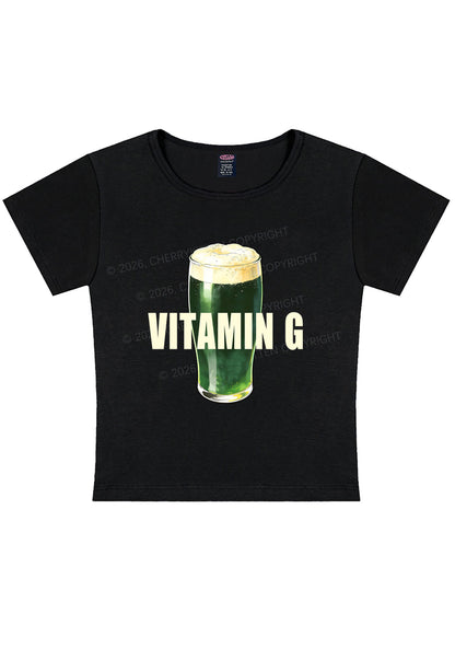 Vitamin G St Patricks Y2K Baby Tee Cherrykitten