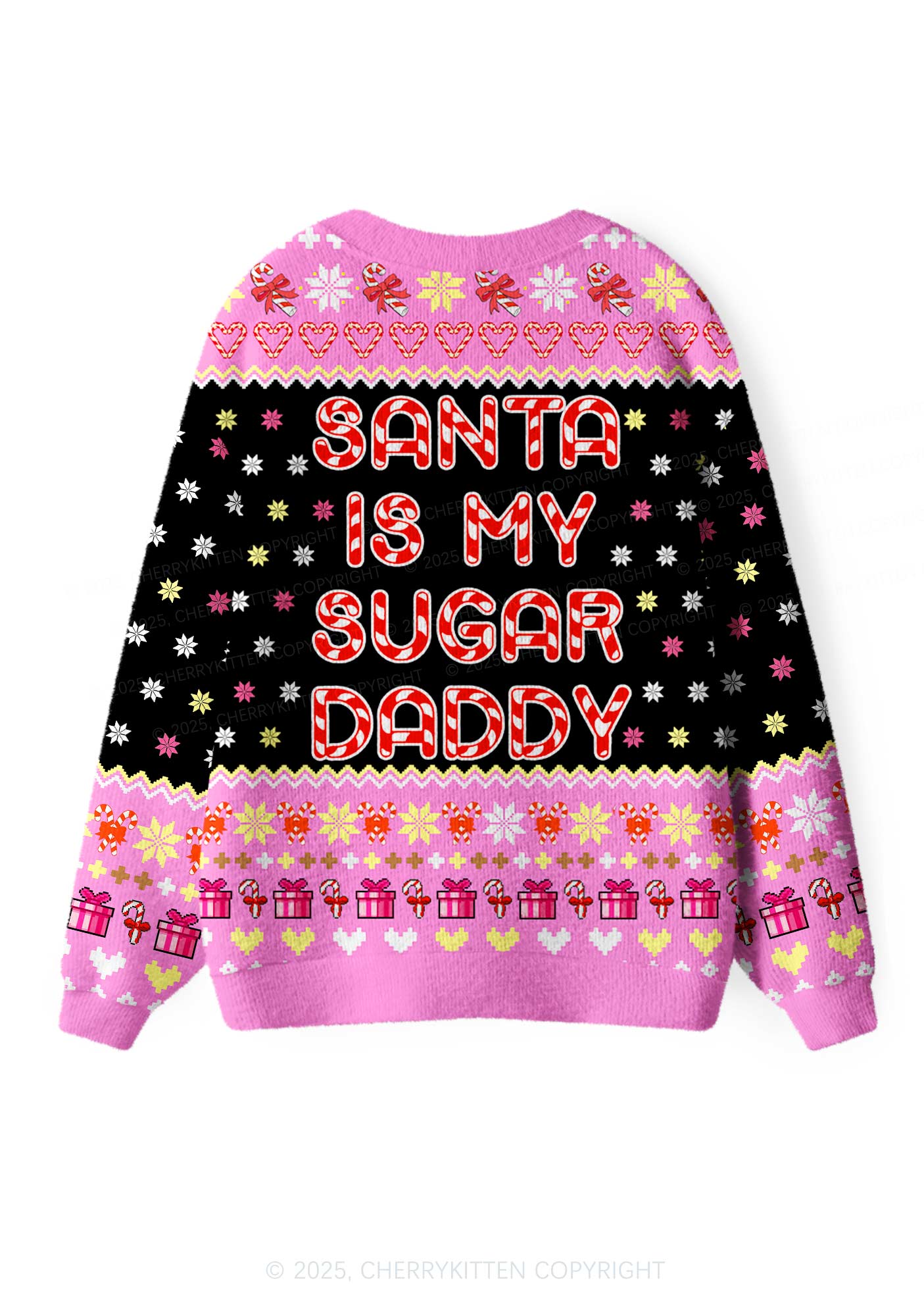 Santa My Sugar Daddy Y2K Christmas Cardigan Knit Sweatshirt Cherrykitten