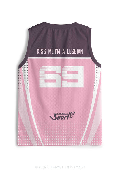 Kiss Me Im Lesbian Pride Y2K Sport Jersey Tank Cherrykitten