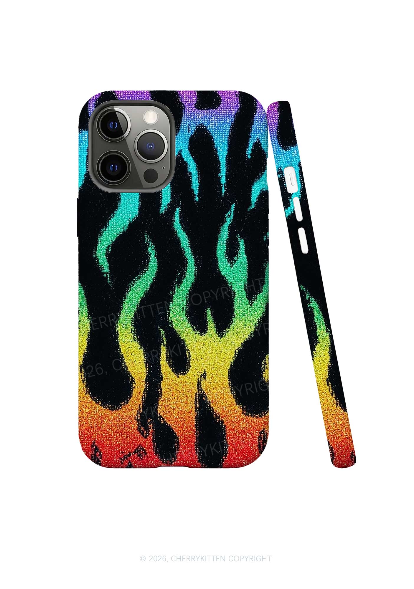Rainbow Flame Pride Y2K Phone Case Cherrykitten