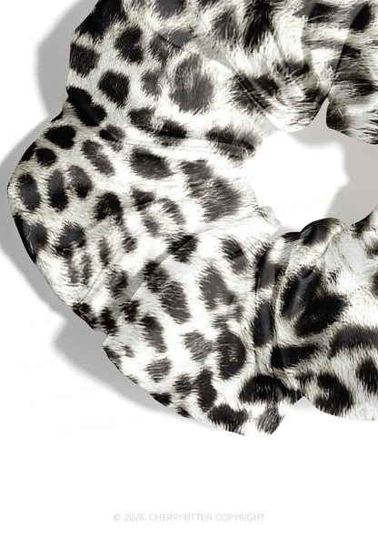Snow Leopard Y2K Hair Scrunchie Cherrykitten
