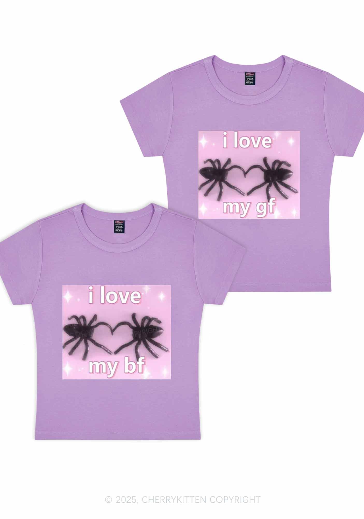 Love My Spider BF GF Y2K Valentine's Day Baby Tee Cherrykitten