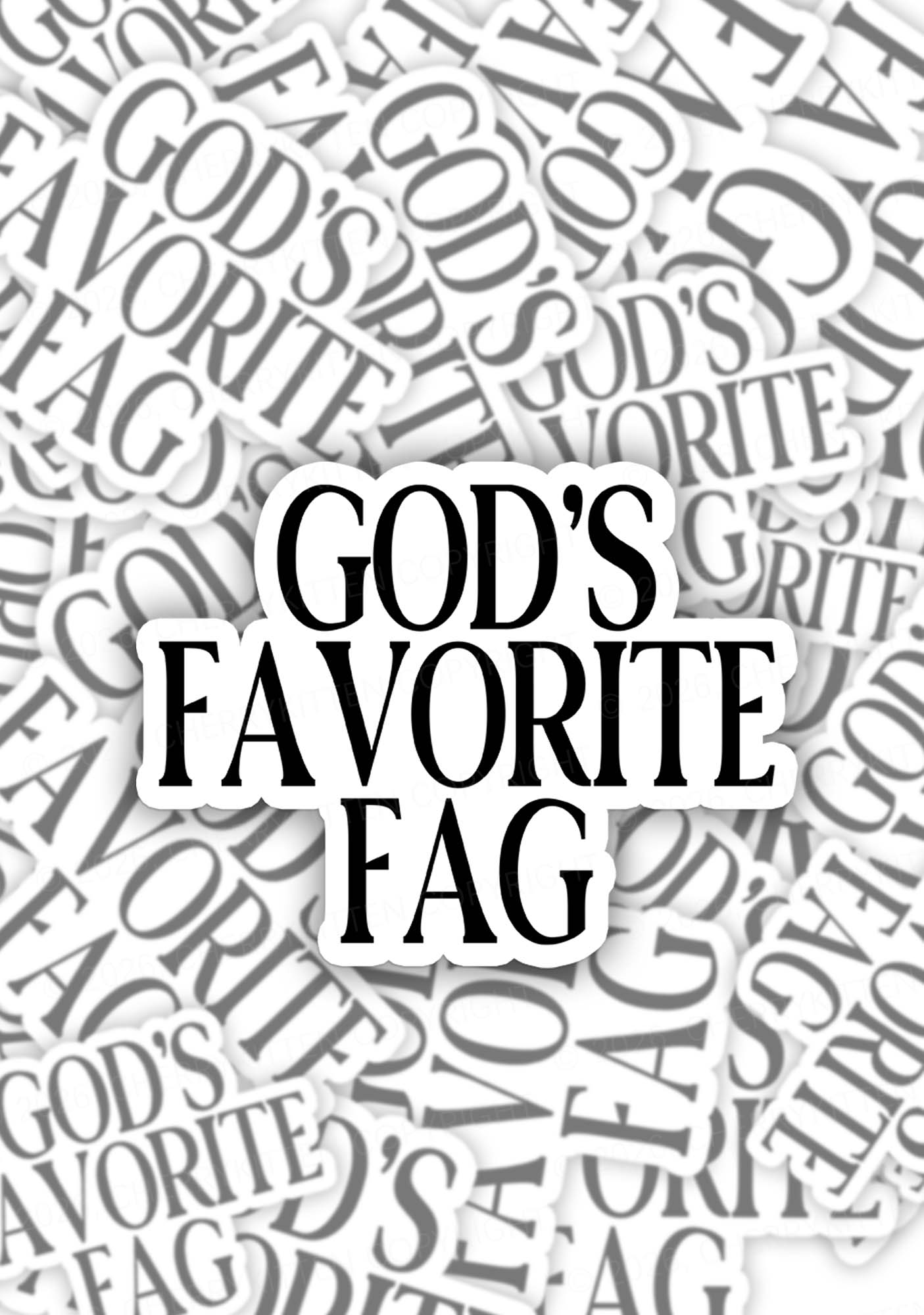 Gods Favorite Fag Pride 1pc Y2K Sticker Cherrykitten