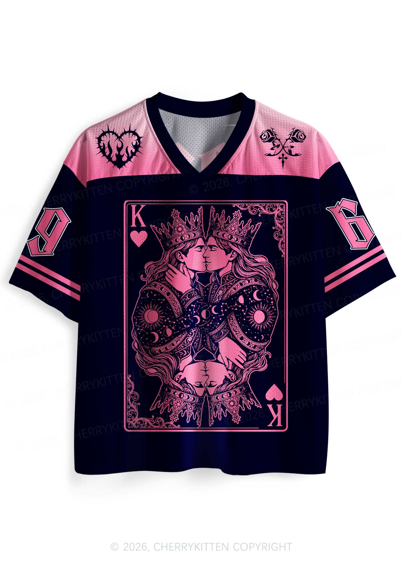 Pink Black Gay King Pride Y2K Sport Jersey Shirts Cherrykitten