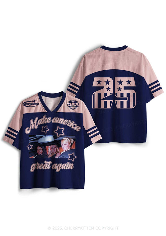 Custom Blue Make America Great Again Y2K Sport Jersey Shirts Cherrykitten