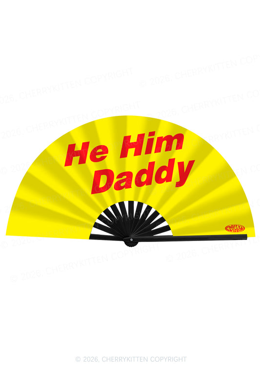 He Him Daddy Pride Y2K Rave Hand Fan Cherrykitten