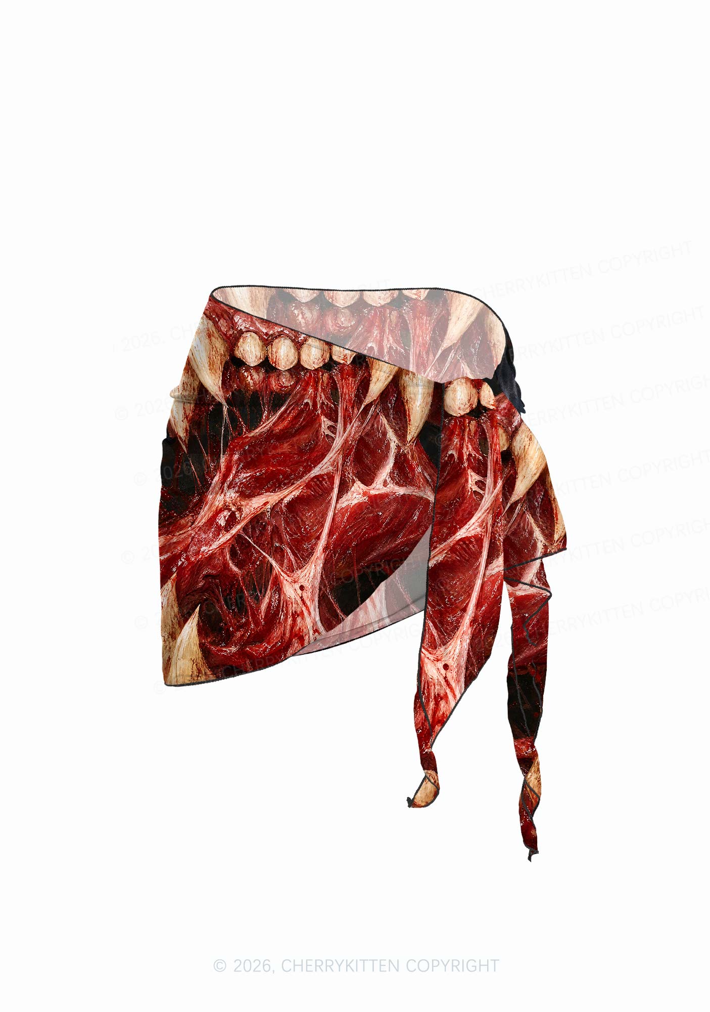 Halloween Blood Fangs Y2K Print Bikini Set Cherrykitten