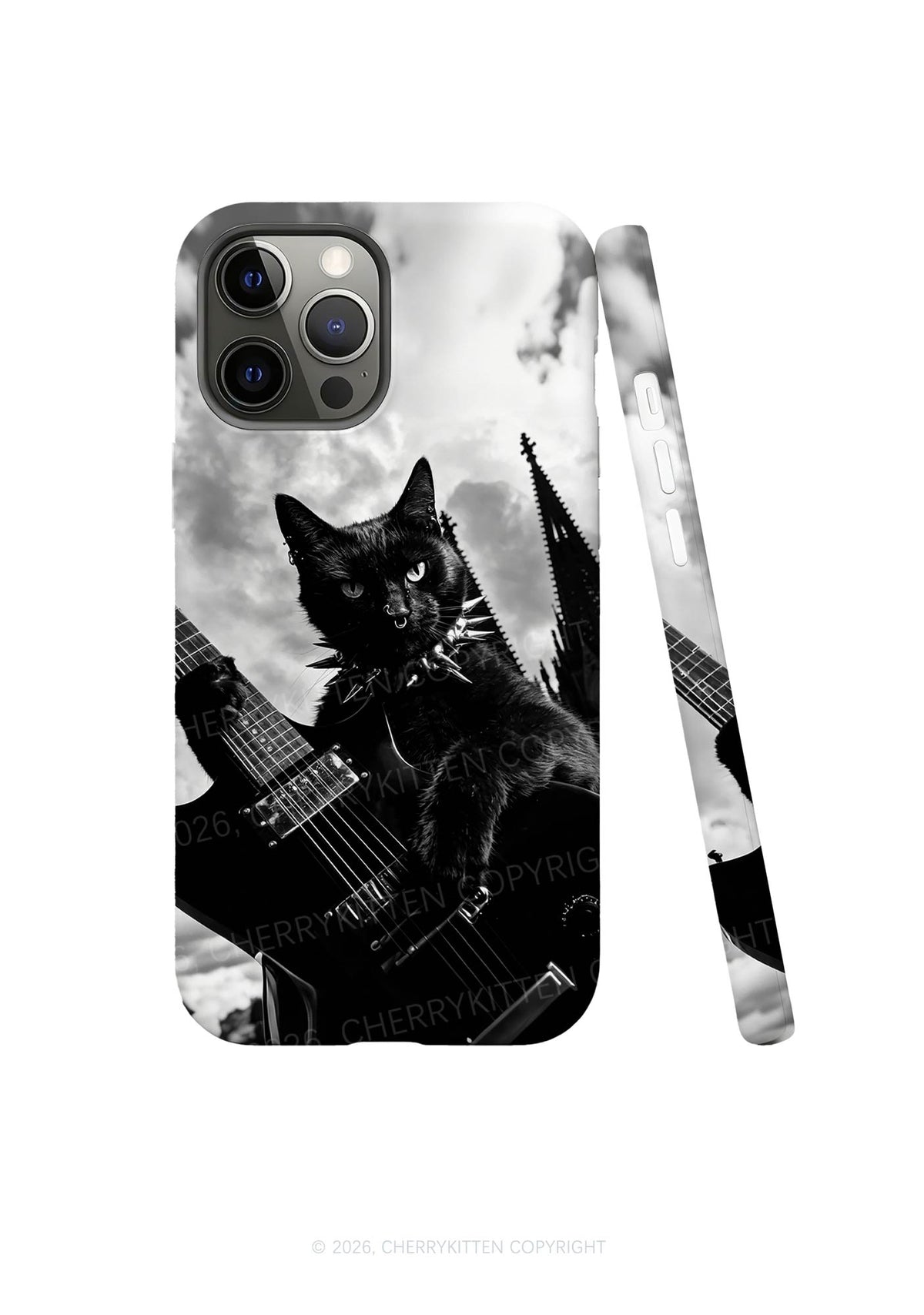 Halloween Guitar Black Cat Y2K Phone Case Cherrykitten