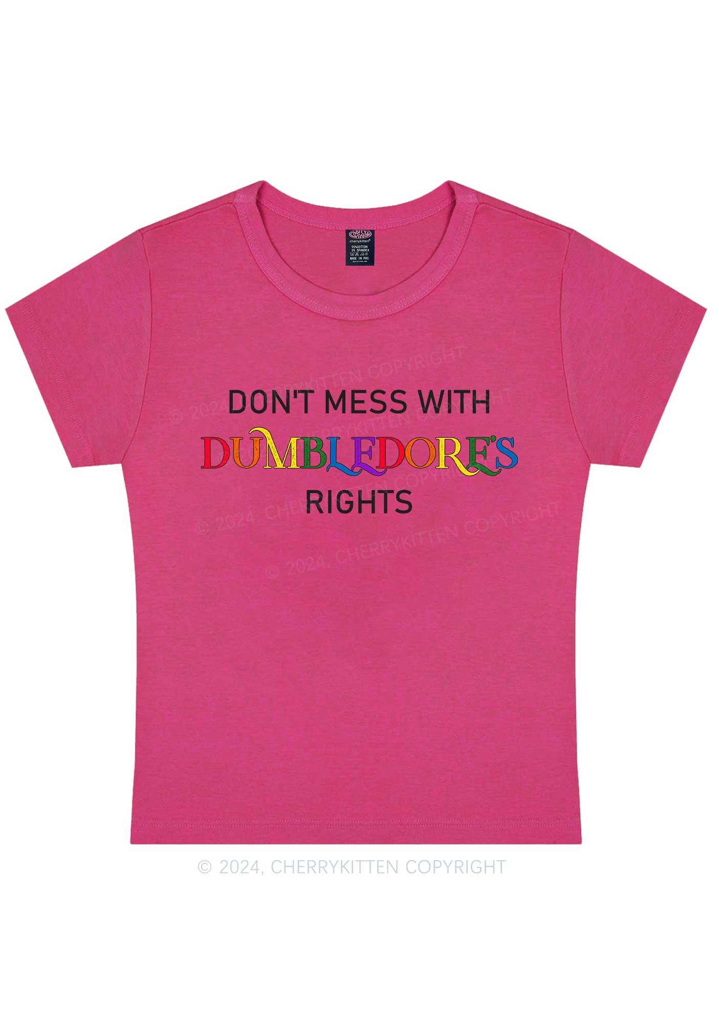 Curvy Dumbledore's Rights Y2K Baby Tee Cherrykitten