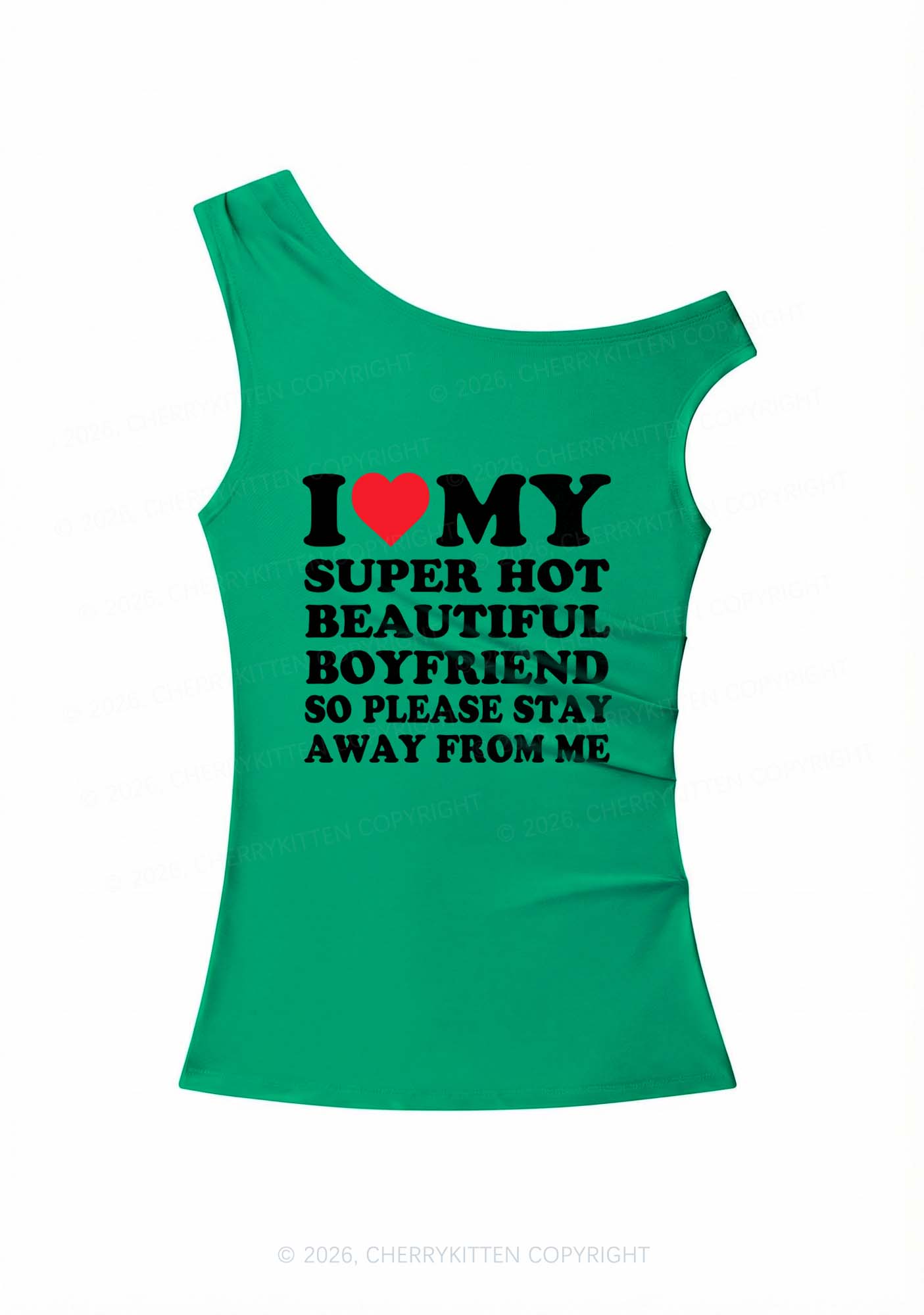 My Super Hot Boyfriend Y2K Off Shoulder Tank Top Cherrykitten