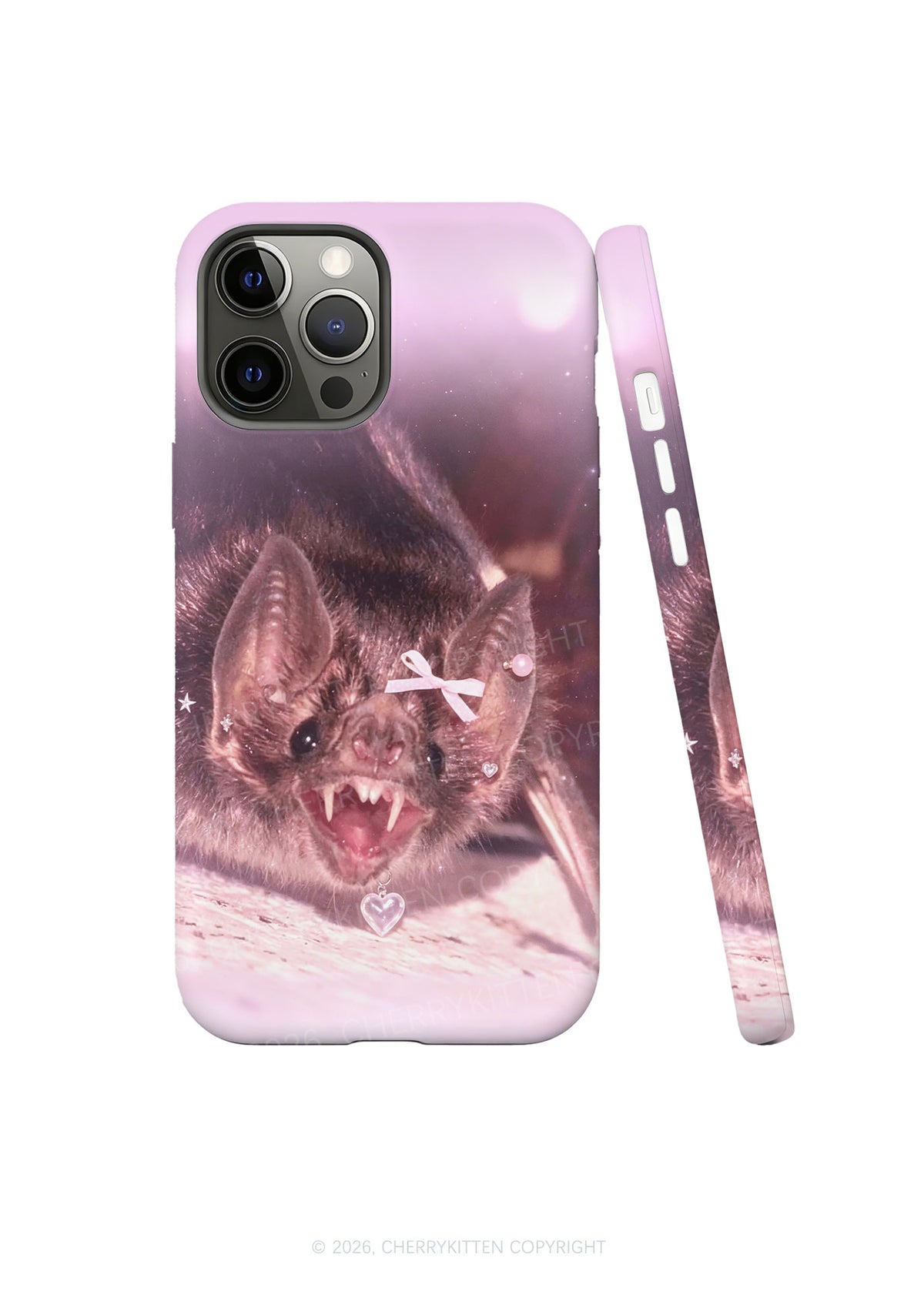 Halloween Pink Bow Bat Y2K Phone Case Cherrykitten
